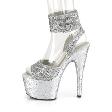 Load image into Gallery viewer, ADORE-791LG Pleaser 7&quot; Heel Silver Glitter Pole Dancing Shoe