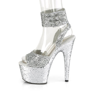 ADORE-791LG Pleaser 7" Heel Silver Glitter Pole Dancing Shoe