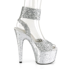 ADORE-791LG Pleaser 7" Heel Silver Glitter Pole Dancing Shoe