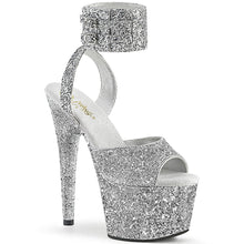 Load image into Gallery viewer, ADORE-791LG Pleaser 7&quot; Heel Silver Glitter Pole Dancing Shoe