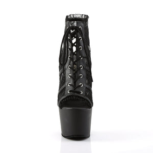 ADORE-796LC Pleaser 7 Inch Heel Black Mesh Pole Dancing Shoe