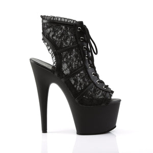 ADORE-796LC Pleaser 7 Inch Heel Black Mesh Pole Dancing Shoe