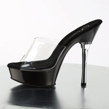 Load image into Gallery viewer, ALLURE-601 5.5&quot; Heel Clear and Black Pole Dancing Shoes