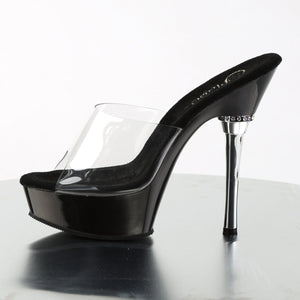 ALLURE-601 5.5" Heel Clear and Black Pole Dancing Shoes