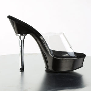 ALLURE-601 5.5" Heel Clear and Black Pole Dancing Shoes