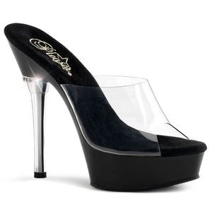 ALLURE-601 5.5" Heel Clear and Black Pole Dancing Shoes