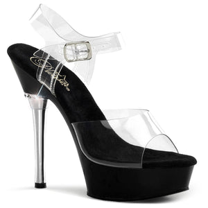 ALLURE-608 5.5" Heel Clear and Black Pole Dancing Shoes