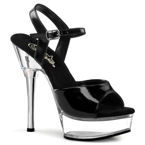 ALLURE-609 5.5" Heel Black and Clear Pole Dancer Shoes