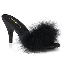 Load image into Gallery viewer, AMOUR-03 Fabulicious 3 Inch Heel Black Marabou Sexy Shoes