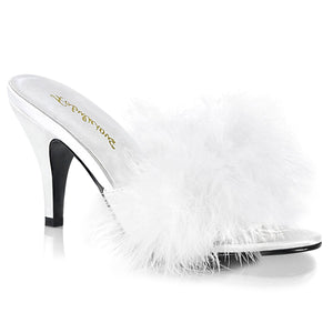 AMOUR-03 Fabulicious 3 Inch Heel White Faux Fur Sexy Shoes