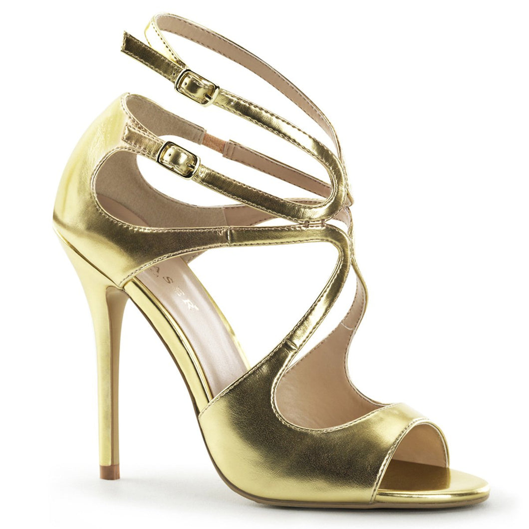 AMUSE-15 Pleaser Sexy 5 Inch Heel Gold Fetish Footwear