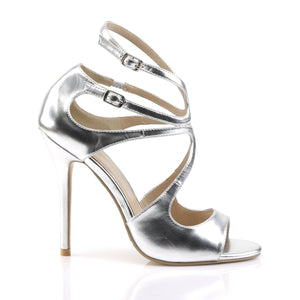 AMUSE-15 Pleaser Sexy 5 Inch Heel Silver Fetish Footwear