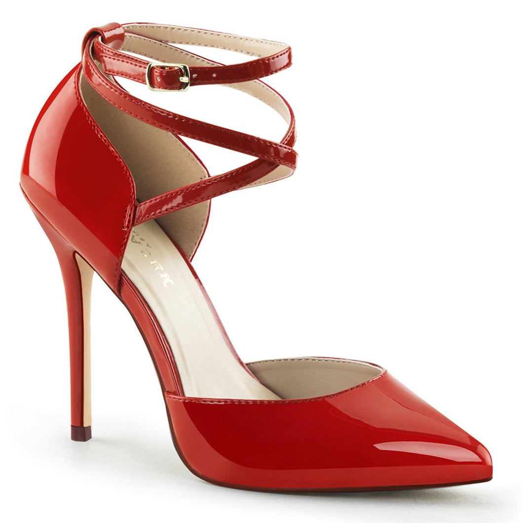 AMUSE-25 Pleaser Sexy 5 Inch Heel Red Fetish Footwear