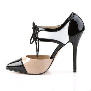 AMUSE-30 Pleaser Sexy 5" Heel Black-White-Nude Fetish Shoes