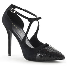 Load image into Gallery viewer, AMUSE-38SN Sexy 5&quot; Heel Black Snake-Suede Fetish Footwear