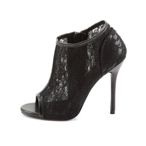 AMUSE-56 Fabulicious 5 Inch Heel Black Lace-Mesh Sexy Shoes