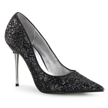 Load image into Gallery viewer, APPEAL-20G Pleaser Sexy 4&quot; Heel Black Glitter Fetish Shoes