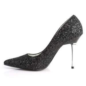 APPEAL-20G Pleaser Sexy 4" Heel Black Glitter Fetish Shoes