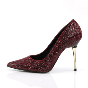 APPEAL-20G Sexy 4 Inch Heel Burgundy Glitter Fetish Footwear