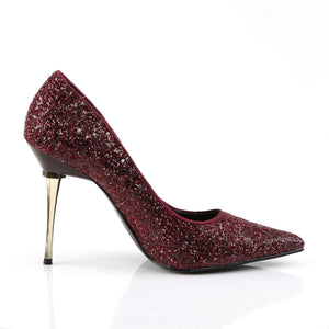 APPEAL-20G Sexy 4 Inch Heel Burgundy Glitter Fetish Footwear