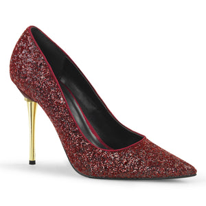 APPEAL-20G Sexy 4 Inch Heel Burgundy Glitter Fetish Footwear