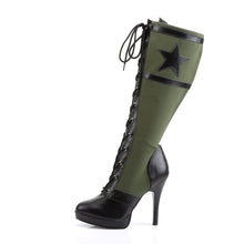 Load image into Gallery viewer, ARENA-2022 4.5&quot; Heel Black Army Green Canvas Women&#39;s Boots