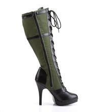 Load image into Gallery viewer, ARENA-2022 4.5&quot; Heel Black Army Green Canvas Women&#39;s Boots