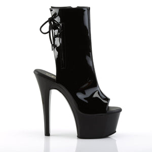 ASPIRE-1018 Pleasers 6" Heel Black Patent Fetish Ankle Boots