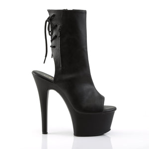 ASPIRE-1018 Pleasers 6 Inch Heel Black Fetish Ankle Boots