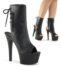 Load image into Gallery viewer, ASPIRE-1018 Pleasers 6 Inch Heel Black Fetish Ankle Boots