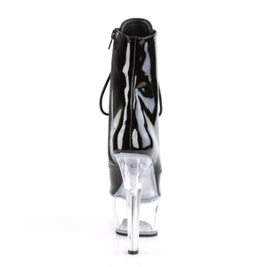 ASPIRE-1021 Pleaser 6" Heel Black and Clear Sexy Ankle Boots