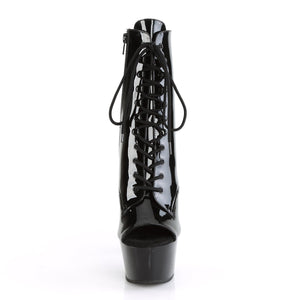 ASPIRE-1021 Pleasers 6" Heel Black Patent Sexy Ankle Boots