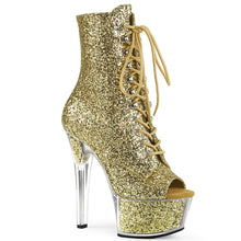 Load image into Gallery viewer, ASPIRE-1021G Sexy 6&quot; Heel Gold Glitter Strippers Ankle Boots