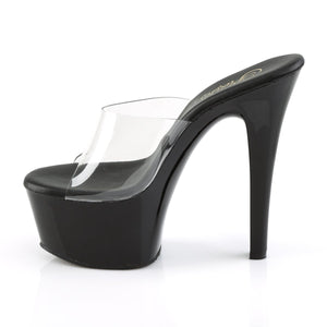 ASPIRE-601 Sexy 6" Heel Clear and Black Pole Dancing Shoes