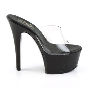 ASPIRE-601 Sexy 6" Heel Clear and Black Pole Dancing Shoes