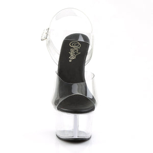 ASPIRE-608 Sexy 6" Heel Clear and Black Pole Dancing Shoes