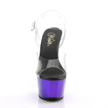 Load image into Gallery viewer, ASPIRE-608 Sexy 6&quot; Heel Clear and Purple Sexy Sandals