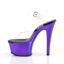 Load image into Gallery viewer, ASPIRE-608 Sexy 6&quot; Heel Clear and Purple Sexy Sandals