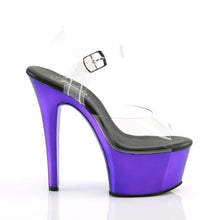 Load image into Gallery viewer, ASPIRE-608 Sexy 6&quot; Heel Clear and Purple Sexy Sandals