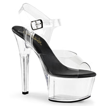 Load image into Gallery viewer, ASPIRE-608 Sexy 6&quot; Heel Clear and Black Pole Dancing Shoes