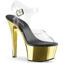 Load image into Gallery viewer, ASPIRE-608 Sexy 6&quot; Heel Clear Gold Chrome Pole Dance Sandal