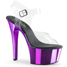 Load image into Gallery viewer, ASPIRE-608 Sexy 6&quot; Heel Clear and Purple Sexy Sandals