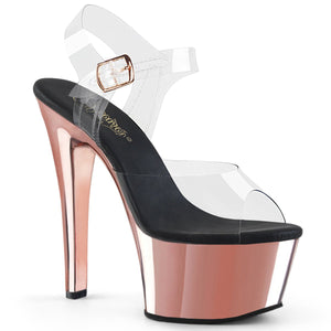 ASPIRE-608 Sexy 6" Heel Clear Rose Gold Sexy Sandals