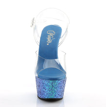 Load image into Gallery viewer, ASPIRE-608LG Sexy 6Inch Transparent Blue Glitter Sexy Sandal