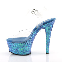 Load image into Gallery viewer, ASPIRE-608LG Sexy 6Inch Transparent Blue Glitter Sexy Sandal