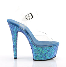 Load image into Gallery viewer, ASPIRE-608LG Sexy 6Inch Transparent Blue Glitter Sexy Sandal