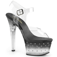 Load image into Gallery viewer, ASPIRE-608STD Sexy 6&quot; Heel Clear &amp; Black Pole Dancer Sandals