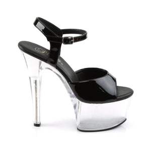 ASPIRE-609 Pleaser 6" Heel Black and Clear Pole Dancing Shoe