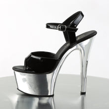 Load image into Gallery viewer, ASPIRE-609 6 Inch Heel Black Silver Chrome Pole Dancing Shoe