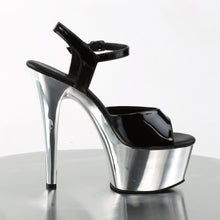 Load image into Gallery viewer, ASPIRE-609 6 Inch Heel Black Silver Chrome Pole Dancing Shoe